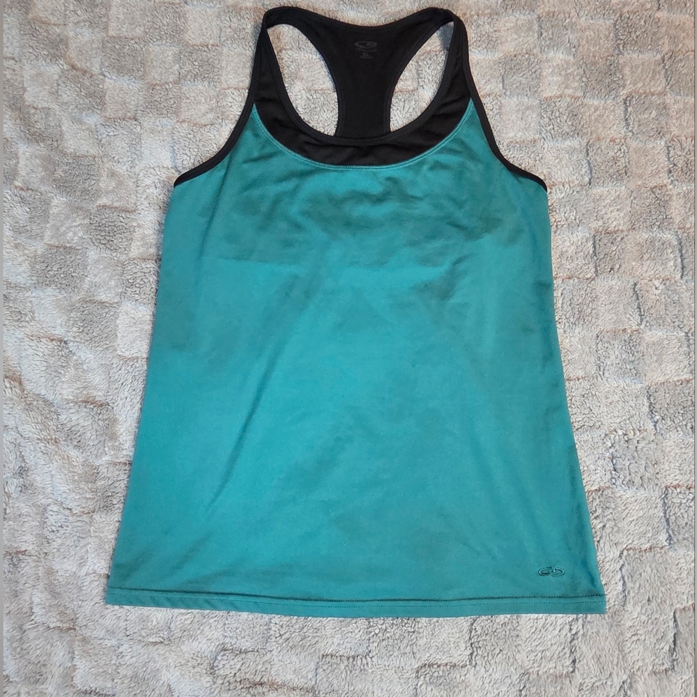 Champion C9 Tank Top Women's Black and PEACOCK GREEN Athletic Top size XL - Picture 2 of 9